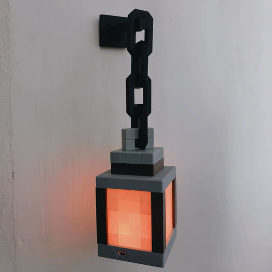 Luminous Lantern Nightlight Rechargeable Game Pixel Light Surrounding Children'S Bedroom Atmosphere Light Home Decor Ornament